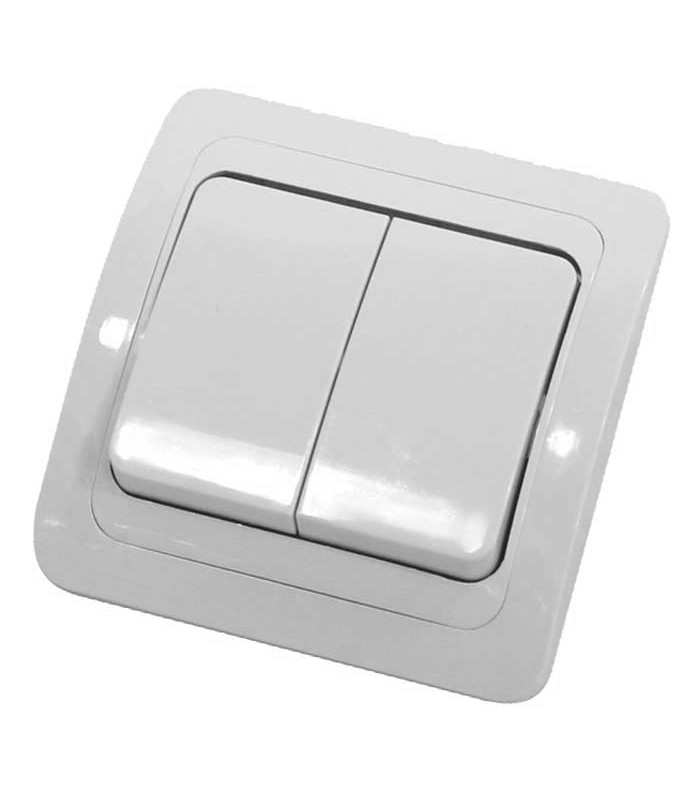 Doble empotrado interruptor de luz doble-cambio-interruptor blanco/antracita/plata 