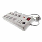 Regleta de enchufe 8x16A protec. sobretensión + 2 USB 2,1A