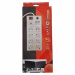 Regleta de enchufe 8x16A protec. sobretensión + 2 USB 2,1A