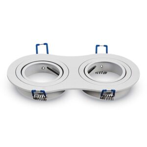 ARO DOBLE BASICO ORIENTABLE REDONDO ENCASTRABLE ALUMINIO BLANCO