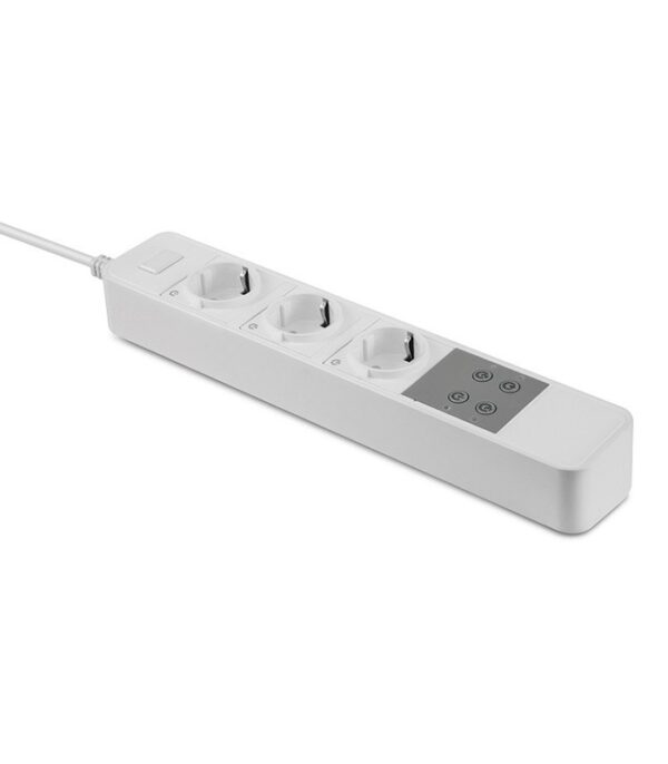 Regleta 3 Tomas schucko 16A protección sobretensión para control remoto compatible con Google Home y Amazon Alexa