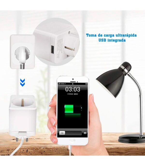 Enchufe WIFI 10A con puerto USB Alexa y protección sobretensión, compatible  con Google Home y Amazon Alexa
