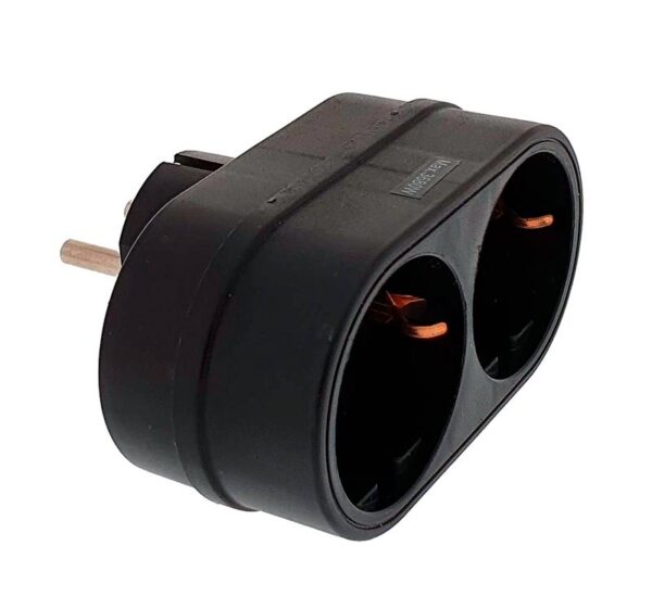 Enchufe adaptador doble frontal 16A