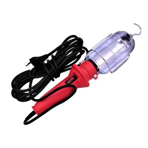 Lámpara taller portátil casquillo E-27 60W con interruptor y 5m cable