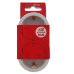 Enchufe adaptador doble frontal 16A