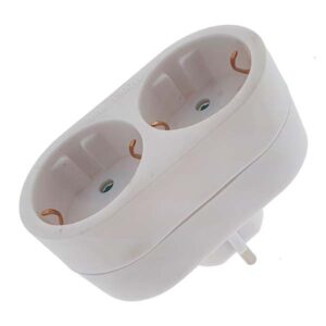 Enchufe adaptador doble frontal 16A
