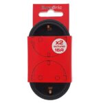 Enchufe adaptador doble frontal 16A