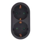 Enchufe adaptador doble frontal 16A