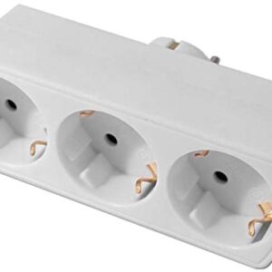 Adaptador triple frontal 16A blanco