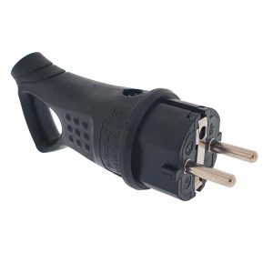 Clavija bipolar de goma 16A negra