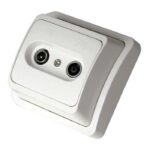 Venunique toma TV-FM 9,5MM blanca
