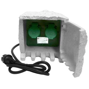 Piedra de jardín con dos tomas IP44 cable 1,5M H07RN-F