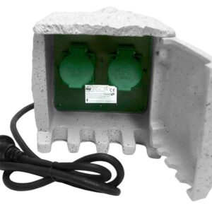 Piedra de jardín con dos tomas IP44 cable 1,5M H07RN-F