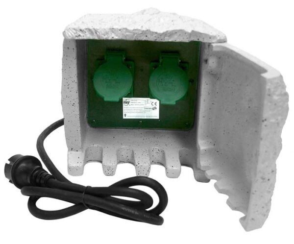 Piedra de jardín con dos tomas IP44 cable 1,5M H07RN-F