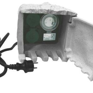 Piedra de jardín con dos tomas IP44 + programador cable 1,5M H07RN-F