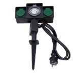 Pica de jardín con dos tomas IP44 + programador cable 1,5M H07RN-F
