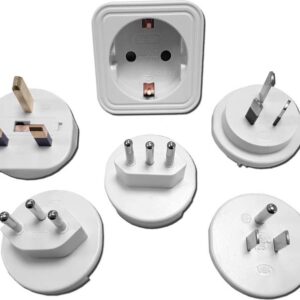 Adaptador de viaje modular 5 clavijas diferentes +100 países
