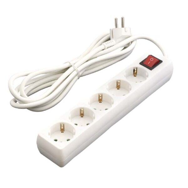 Regleta de enchufe con interruptor 1,5M blanco