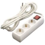 Regletas múltiple con interruptor 3M blanca