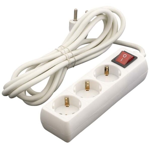 Regletas múltiple con interruptor 3M blanca