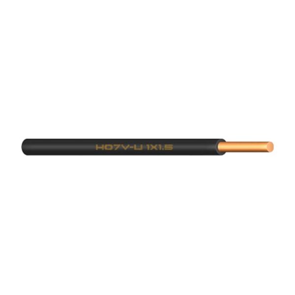 Cable H07V-U 1,5mm2 Negro unipolar rígido