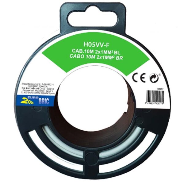 2x1mm² H05VV-F cable manguera redonda blanco