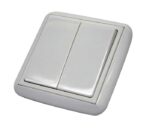 Conmutador doble blanco Serie Lotus