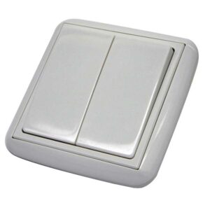 Conmutador doble blanco Serie Lotus