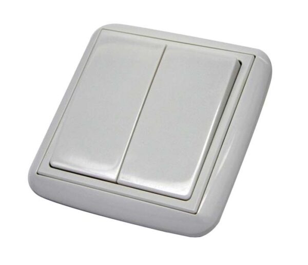 Conmutador doble blanco Serie Lotus