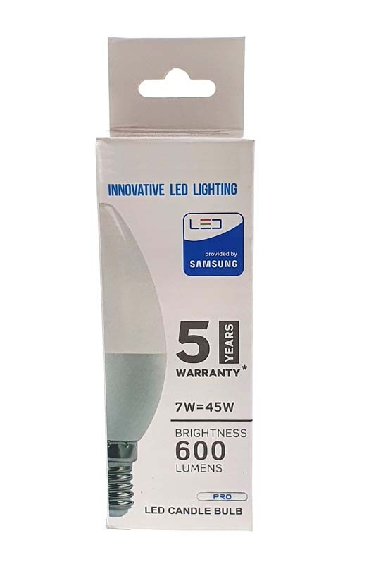 Bombilla Vela LED 7W E14 Chip SAMSUNG