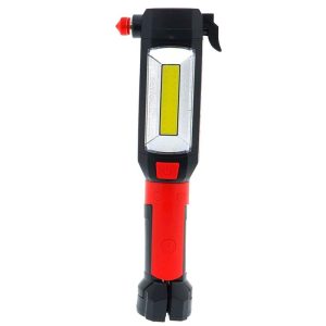 Luz emergencia coche con cuchilla cortacinturones y martillo rompecristales