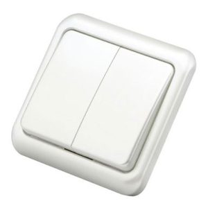 Conmutador doble empotrar blanco