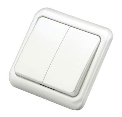 Conmutador doble empotrar blanco