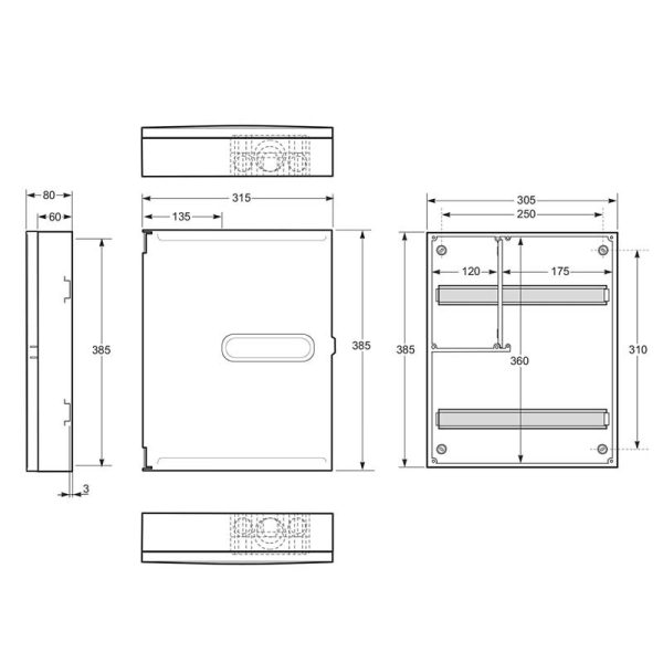 Cuadro eléctrico 32x22modulos superficie