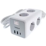 Base múltiple de enchufes con USB