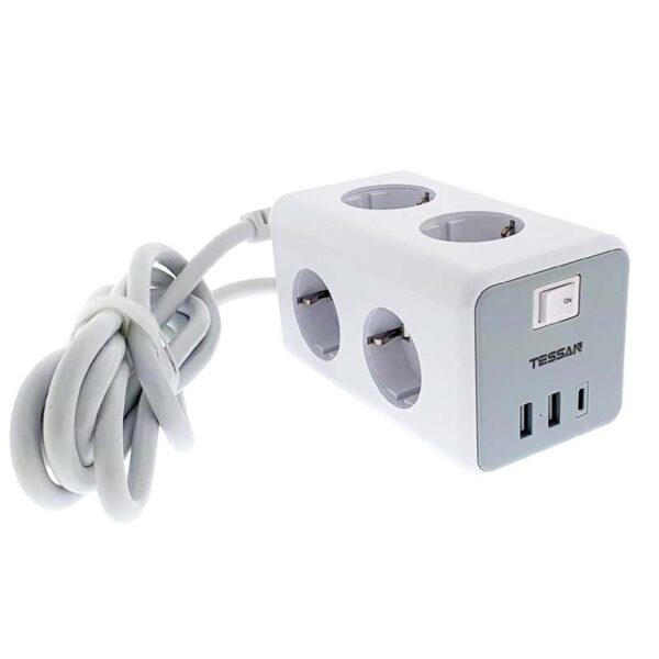 Base múltiple de enchufes con USB