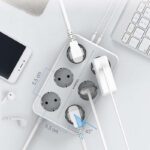 Regleta de Enchufes Eléctrica de 6 Tomas 16A Schuko con 3 Puertos USB