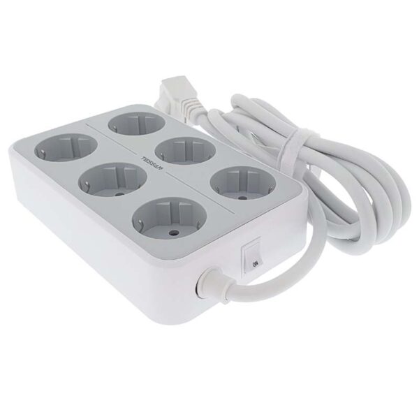 Regleta de Enchufes Eléctrica de 6 Tomas 16A Schuko con 3 Puertos USB