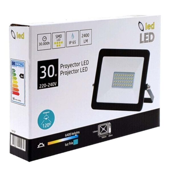 Foco proyector 30W negro 6400K