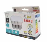 Bombilla LED Esférica 5W E27 P45 - Pack de 3