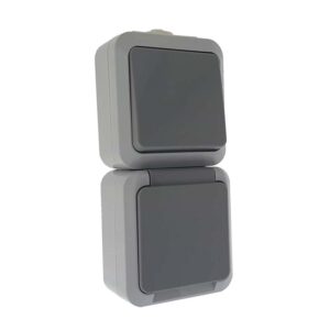 Conjunto interruptor 10A con base enchufe estanca 16A IP54